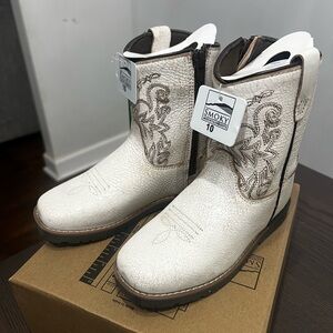 Kids White Western Cowboy Boots